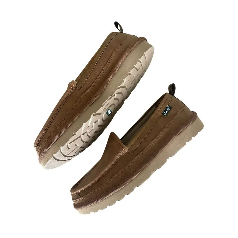 Bass Brown Faux Leather Slip On Shoes Loafers Slippers Men’s Size 10.5 Comfort